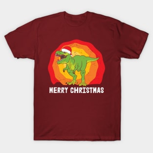 Merry Christmas Dinosaur T-Shirt